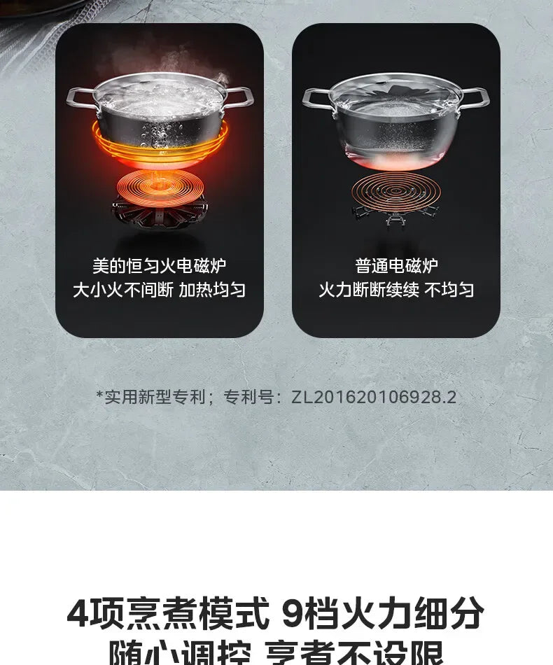 Midea Induction Cooker 2200W High Power Home Cooktop Built-in Timer Hotpot Cooker C22-Micca708 220V