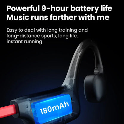 Bone Conductive Wireless Earphones Bluetooth 5.2 Open Headphones Sports Headset Waterproof Earhooks Headworn Loop