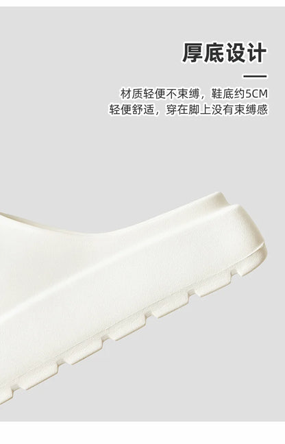 Comwarm Women Platform Slippers Soft EVA Thick Sole Sandals Fashion High Bottom Flat Heel Slippers Non-slip Casual House Slides