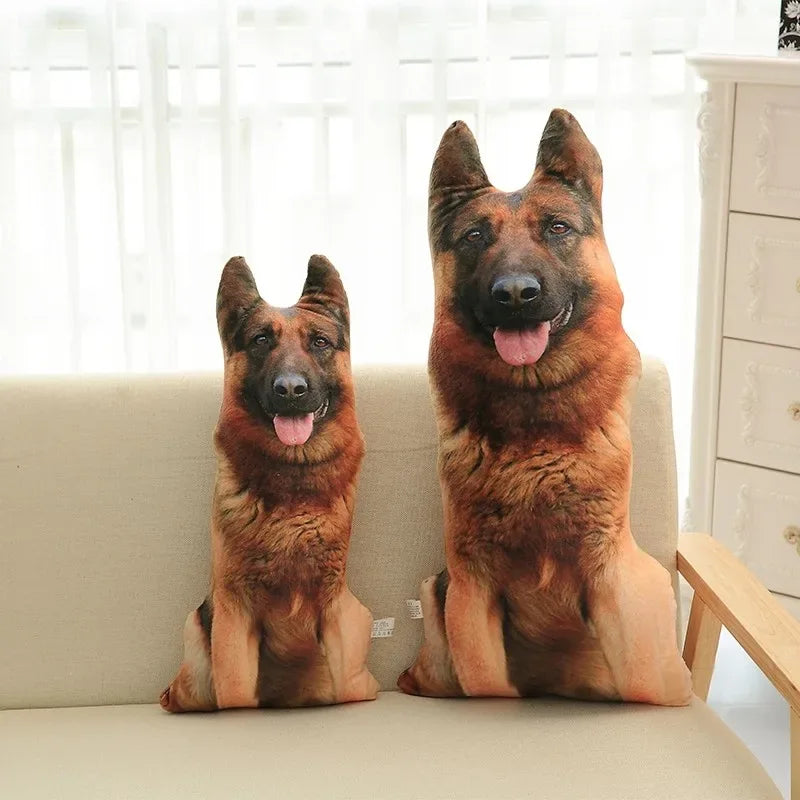 3D Cute Bend Dog Pillow 20CM Throw Lifelike Animal Funny Head Cosplay Children Favorite Toy Cushion Christmas Gift