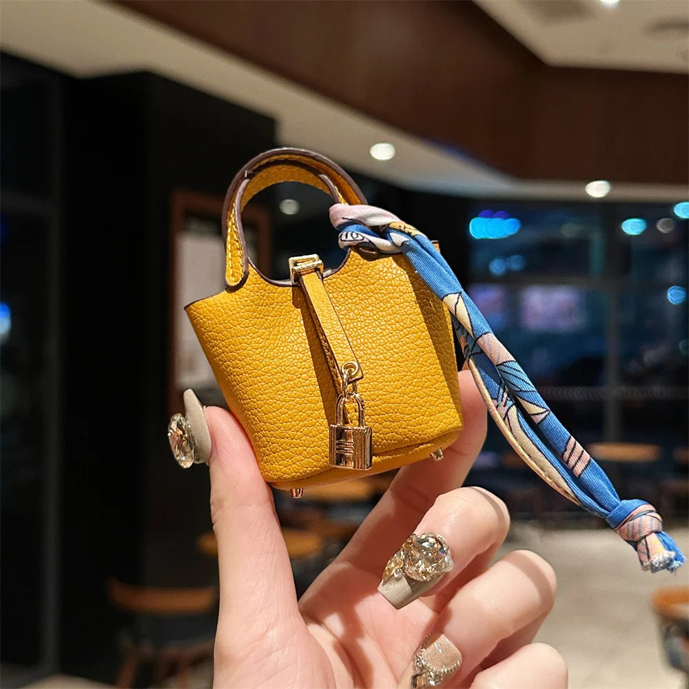 2024 New style Mini House Small Bag Handheld Portable Hand Rope Bluetooth Earphone Bag Zero Wallet Multi functional Small Bag