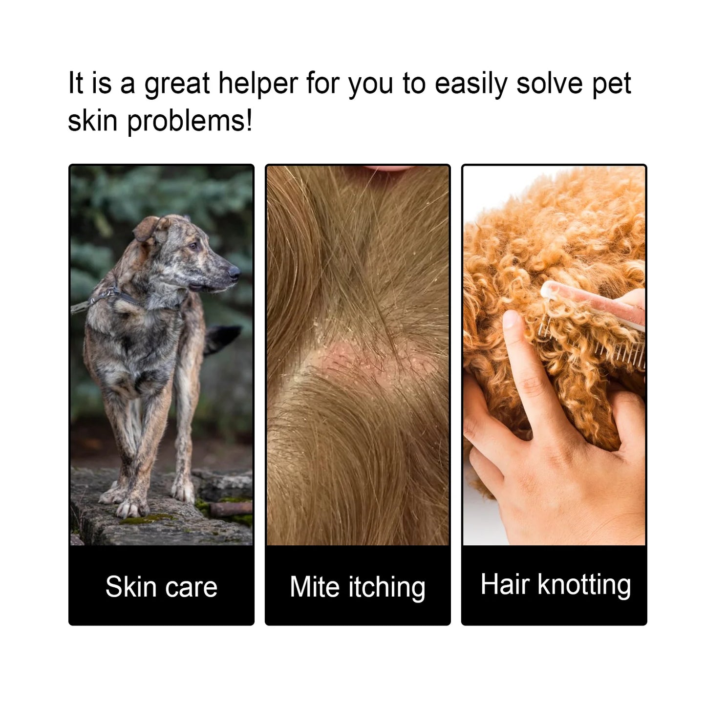 Pet Skin Care Essence Relieve Itching Repair Skin Wound Clean Moisturizing Anti Parasite Deodorant Dogs Cats Hair Nourish Liquid