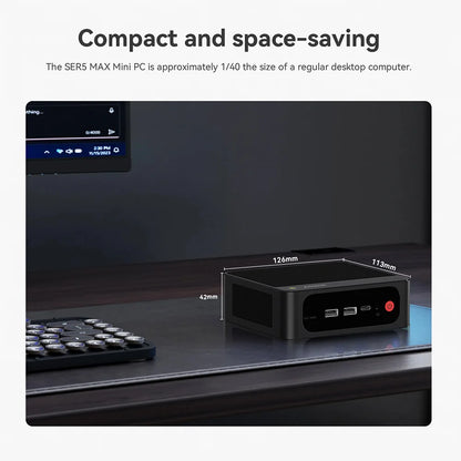 Beelink Mini PC SER5 Max AMD R7 6800U 7735HS R5 5500U R3 3200U 16G 500G NVME Windows Type-C Triple Screen Gamer Mini Computer