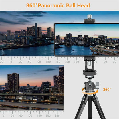 Upgrade U-Vlog Lite Mini Tripod with 360 Ball Head & Cold Shoe Selfie Stick Tabletop Tripod for Iphone Android Phone DSLR Camera
