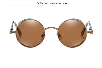 Metal Steam Punk Style Sun Glasses Steampunk Fashion Men Retro Round Sunglasses