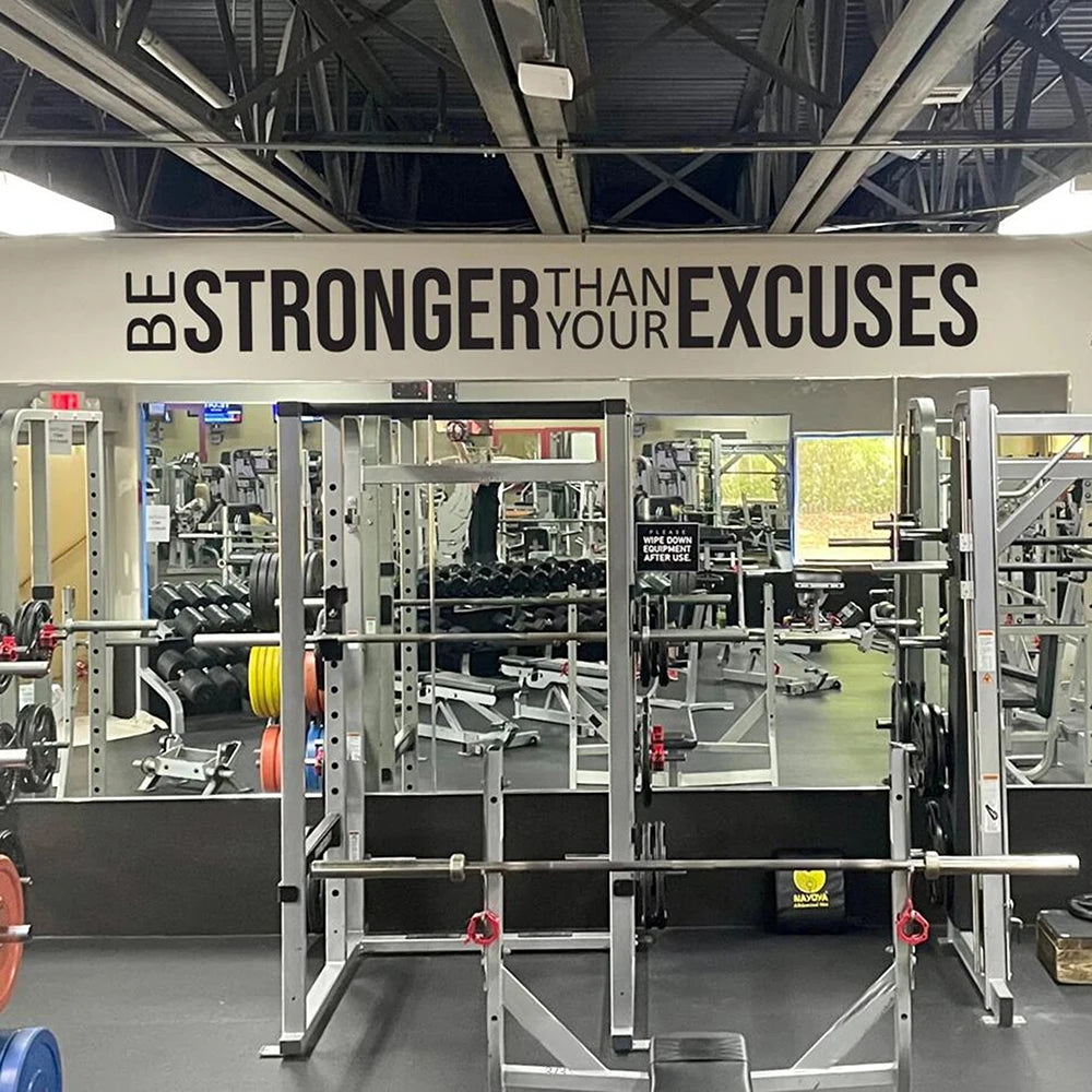 Be Stronger Than Your Excuses Gym Wall Sticker Decal Motivational Inspiral Quote Fitness Crossfit Bodybuilding Sport Deco