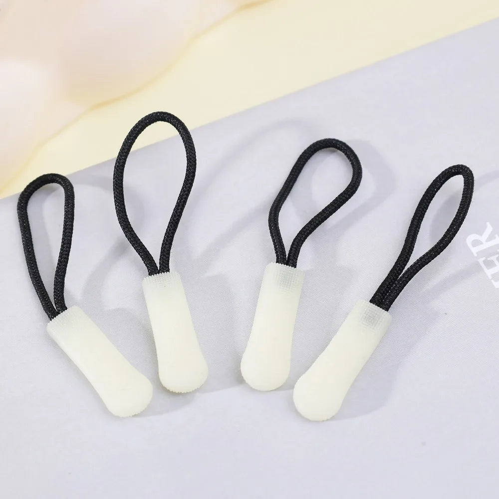 30-3pcs Luminous Zipper Pull Rope Glow in The Dark Zipper Head Anti-lost Backpack Clothes Jackets Slider DIY Repair Sewing Tool