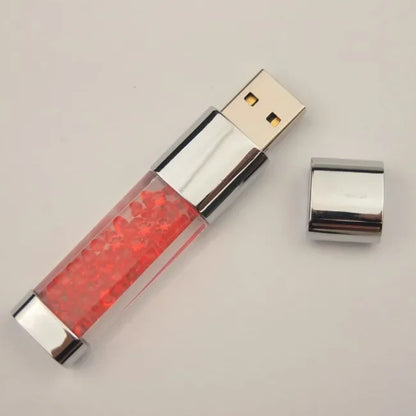Usb Flash Drive Crystal LED Lights Memory Card Flash Drive 32GB Pen Drive Pendrive 64GB U Disk 4G 8G 16G Cle Usb Gift