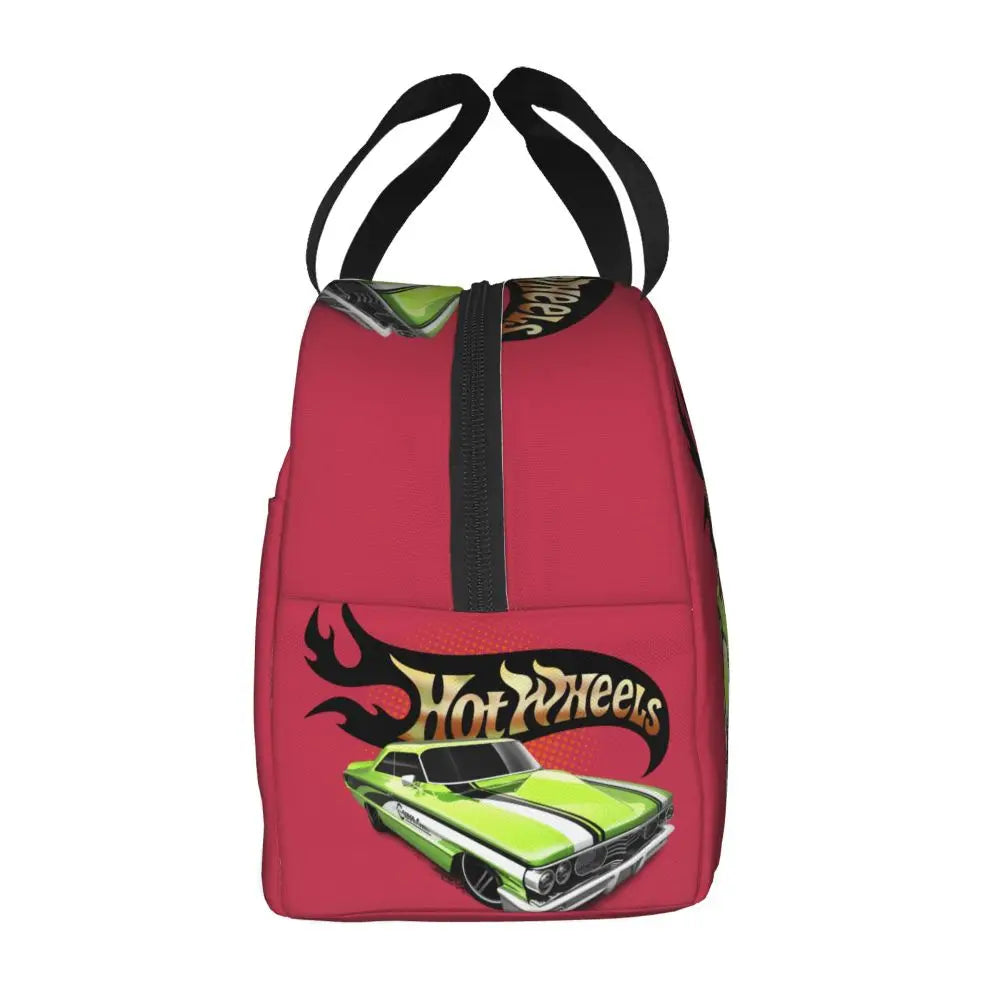 Custom Hot Wheels For Fans Thermal Insulated Lunch Bag Cartoon Sport Car Portable Lunch Container Travel Multifunction Food Box