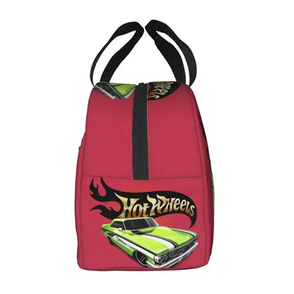 Custom Hot Wheels For Fans Thermal Insulated Lunch Bag Cartoon Sport Car Portable Lunch Container Travel Multifunction Food Box