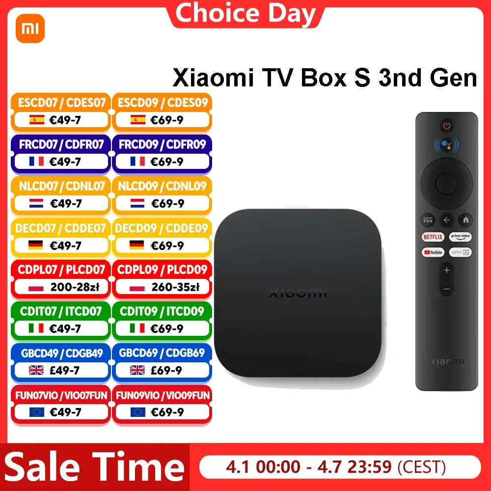 Xiaomi TV Box S 3nd Gen Global Version 2G RAM 32G ROM 4K UHD Dolby Vision HDR10+ Google TV WIFI 6  BT5.2 Google Assistant
