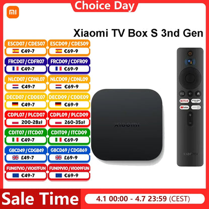 Xiaomi TV Box S 3nd Gen Global Version 2G RAM 32G ROM 4K UHD Dolby Vision HDR10+ Google TV WIFI 6  BT5.2 Google Assistant