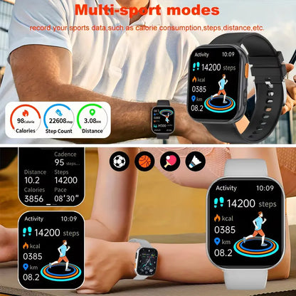 2026 2.04-inch Ultra Smart Watch 1000mAh High Capacity Battery Outdoor Sports Fitness Health Monitoring Smartwatch For Men Women
