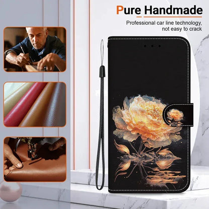 For Xiaomi Redmi 13 Case Solid Color Leather Flip Phone Case for Xaomi Redmi 13 Cover Redmi13 13C 5G Wallet Card Slots Etui