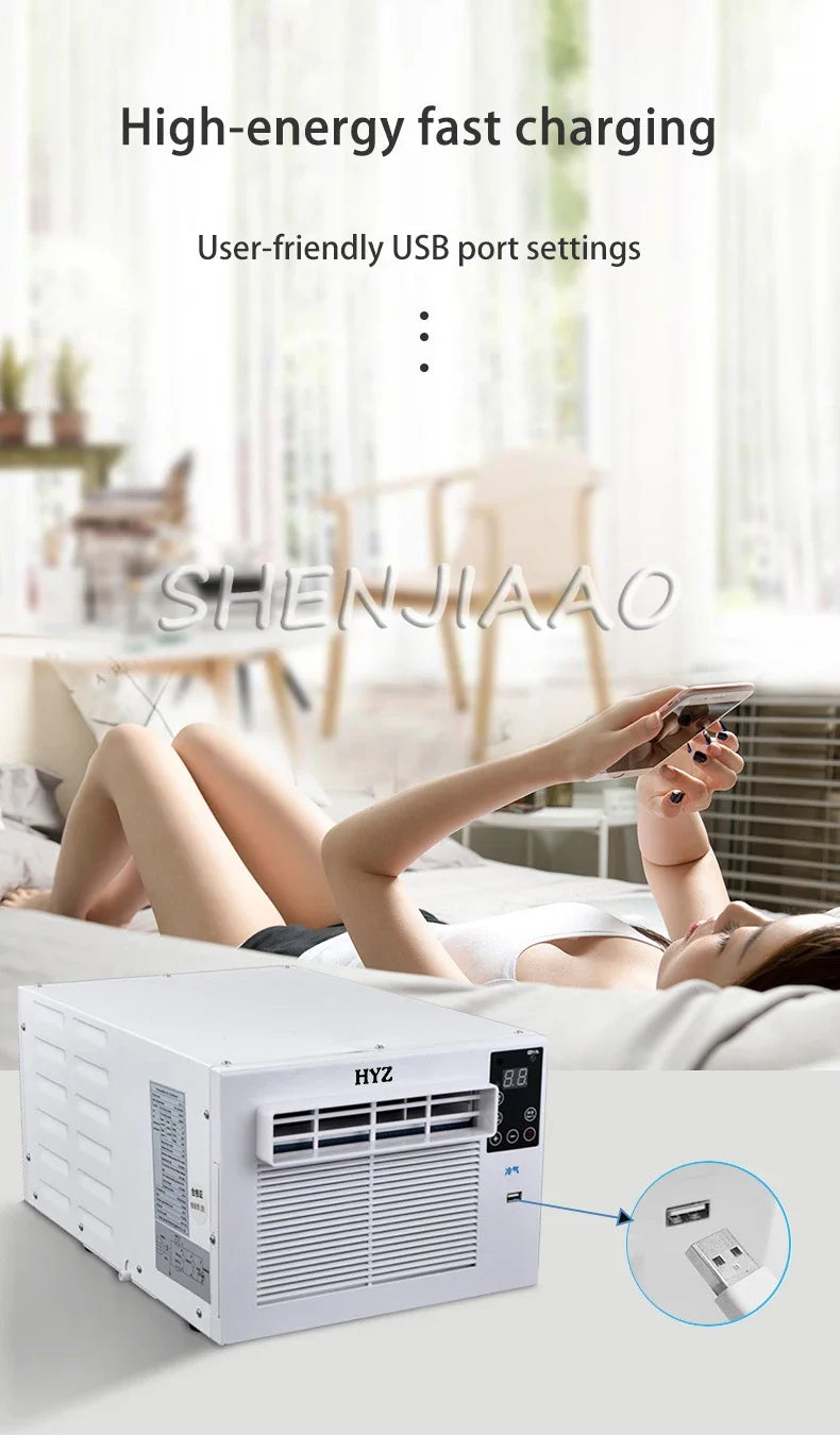 Home Portable Mobile Air Conditioning Dehumidification Desktop Mini Cooling Only Machine Free Installation with Remote Control