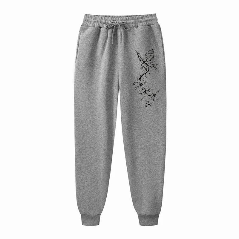 Fashion Floral & Butterfly Print Sports Pants Women's High Quality Pants Jogging Pants Women's Leisure Fitness Jogging Pants