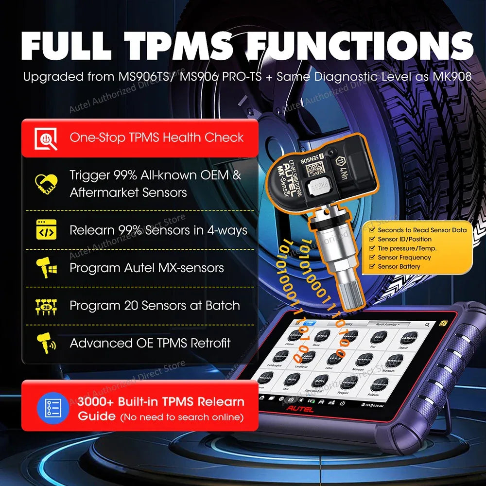 Autel MaxiPRO MP900TS OBD2 Scanner TPMS Diagnostic Tool ECU Coding, Active Test, 40+ Services, CAN FD&DOIP Upgraded of MK808S-TS