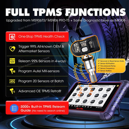 Autel MaxiPRO MP900TS OBD2 Scanner TPMS Diagnostic Tool ECU Coding, Active Test, 40+ Services, CAN FD&DOIP Upgraded of MK808S-TS