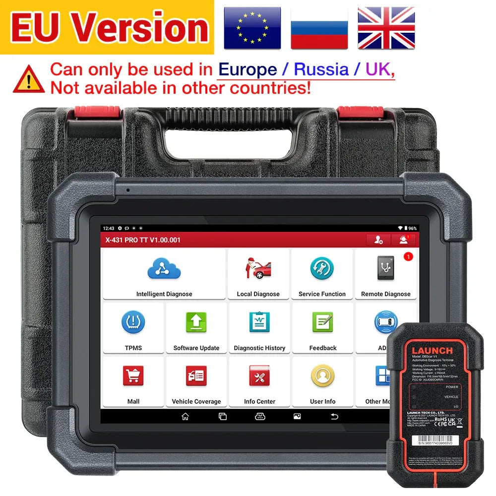 LAUNCH X431 PRO TT Car Diagnostic Tool OBD2 Scanner Full Systems ECU Coding Active Test VAG Guided DBScar VII ADAS Calibration