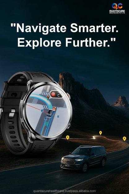 2025 QC AX08 H18 Android Smartwatch 4G GPS WiFi NFC 32GB Storage 1.95 AMOLED Display IP67 Health Tracker 1100mAh Compass Email