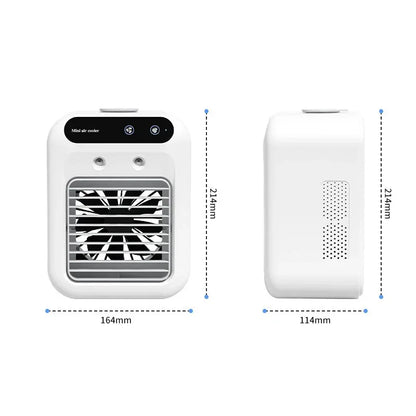 Mini Air Cooler Fan Portable Desktop Cooling Fan with Spray Humidification 2 Wind Speeds Rechargeable for Home Office Cooling