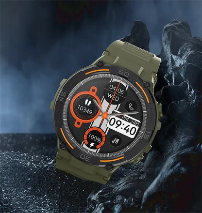2025 New Sport Smart Watch Men 360*360 HD Screen Flashlight Health Monitoring IP68 Waterproof Heart Rate BT Call Smartwatch Man