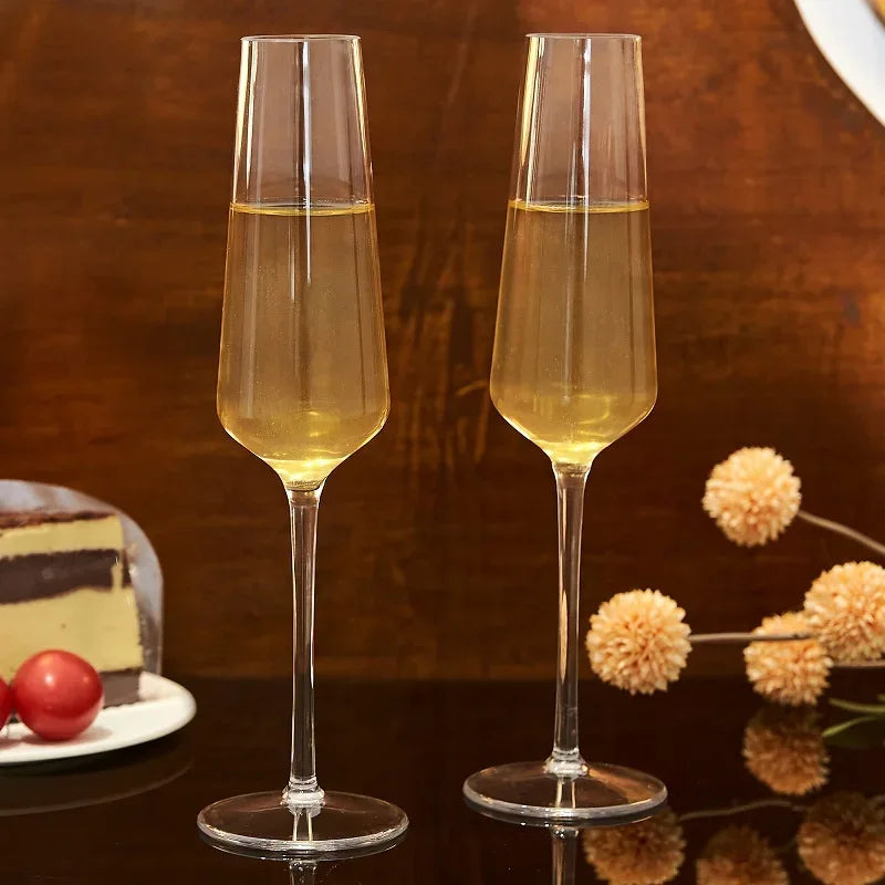 MICHLEY Unbreakable Champagne Flutes Glasses Set Plastic Tritan Sparkling Wine Glass For Wedding Party Picnic Barware 2/4 pcs