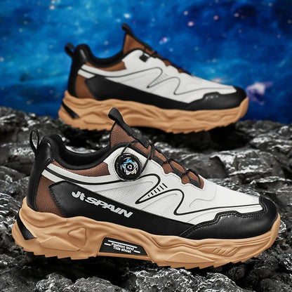 Men's casual sports shoes four season new rotating shoelaces comfort outdoor running walking shoes breathable soft-sole sneakers