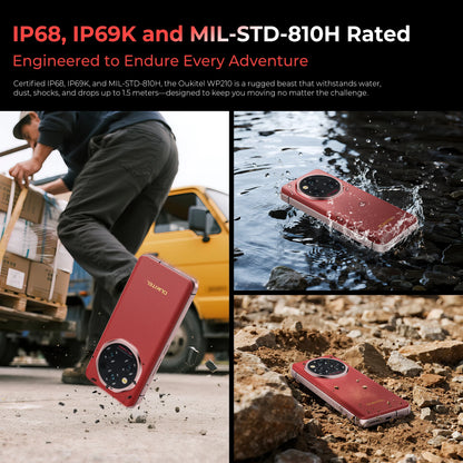 OUKITEL WP210 8800mAh 45W Rugged Phone - MTK 8200, 36GB+512GB, 6.7" FHD+, NFC, 108MP Camera Android15 5G Smartphone