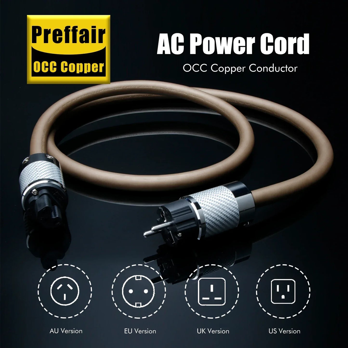 hifi audio Power Cable US/UK/AU/EU Monosaudio occ Copper Silver conductor Power AC Cable line British Standard Power Cord
