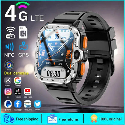 2024 New SIM Smart Watch 2.03inch 4G Network GPS Wifi NFC Dual Camera 64G ROM Storage Google Play Small mobile phone Smartwatch