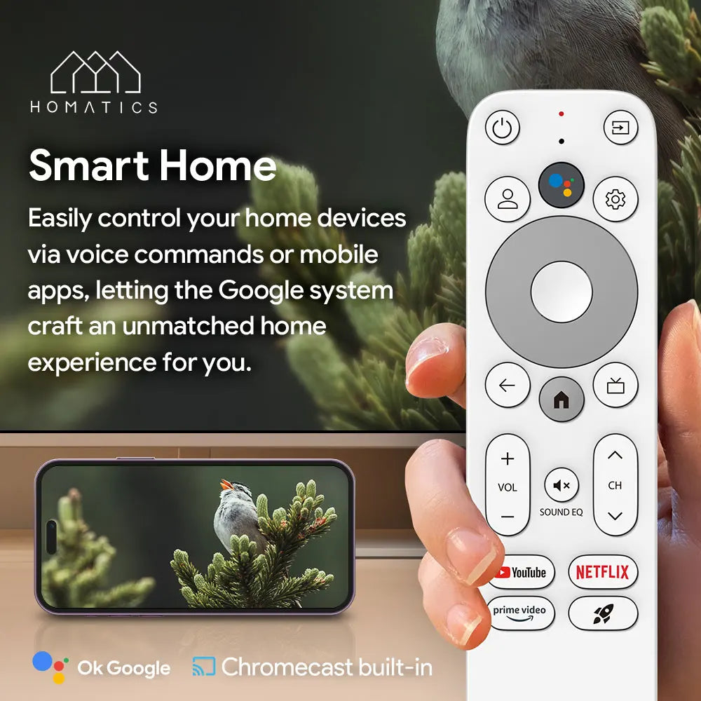 HOMATICS Dongle G 4K Google & Netflix Certified TV Stick 2GB 32GB Google TV 11 OS Amlogic S905Y4 Support AV1 4K H.265 Dolby Atmo