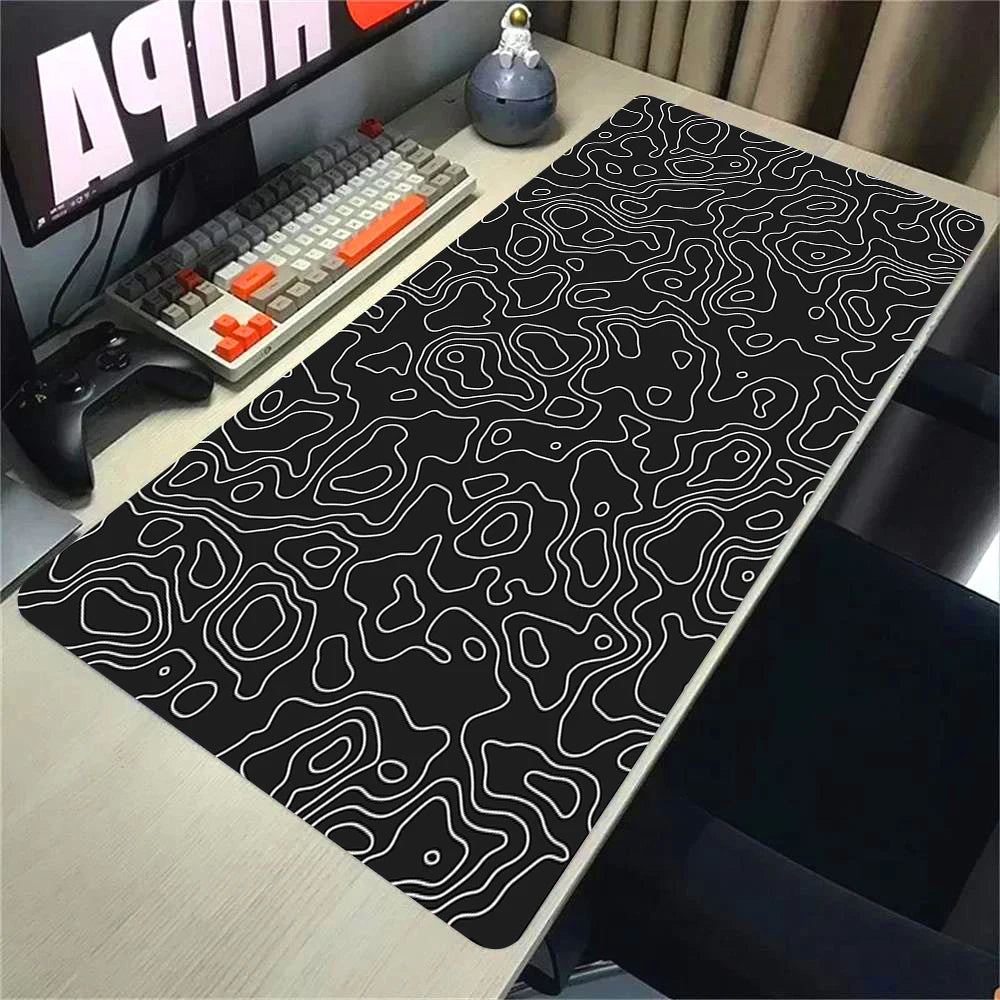 Topographic Mousepad Strata Liquid Mouse Pad Black 500x1000 Mat Gamer 900x400 Extended Pad Custom Mauseped Rubber Office Carpet