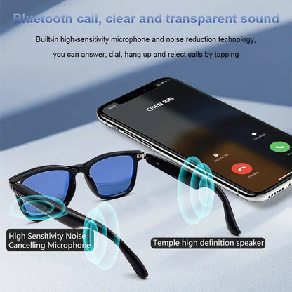 CLLOIO Bluetooth Smart Prescription Glasses Magnet Clip On Polarized Myopia Eyewear Anti Blue Light Progressive Reading Glasses
