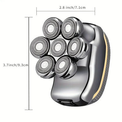 Men's Electric Head Shaver Razor Rechargeable Cordless Hair Shaving Razors for Bald Man 6 in 1 Waterproof Wet Dry Beard Trimmer