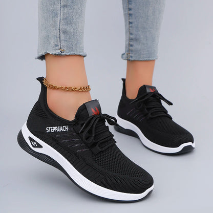 Spring and Autumn New Women's Casual Lace up Comfortable, Breathable, Lightweight and Wear-Resistant Sports Shoes