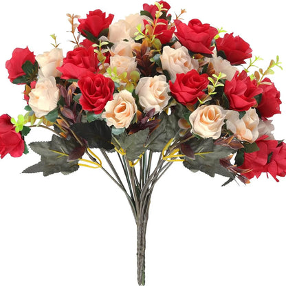 Silk rose Artificial Flowers Wedding Home Christmas Decoration bride Bouquet Diy gift Scrapbooking Wreaths wall Photography prop