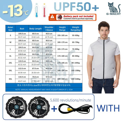 Summer Cooling Vest For Couples Breathable Fan Air Conditioner Jacket Sleeveless Heat Resistant Outdoor Workwear
