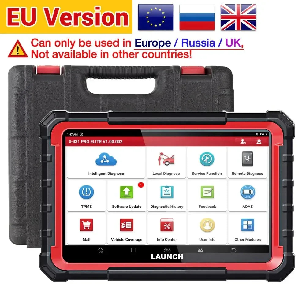 LAUNCH X431 PRO ELITE 8 inch Car Diagnostic Tools Auto OBD OBD2 Scanner All System CAN FD/DOIP Active Test 31 Reset ECU Coding