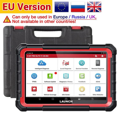 LAUNCH X431 PRO ELITE 8 inch Car Diagnostic Tools Auto OBD OBD2 Scanner All System CAN FD/DOIP Active Test 31 Reset ECU Coding