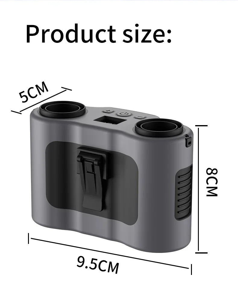 Portable Waist Clip Fan Small USB Charging Hanging Fan with LED Flashlight Outdoor Single/dual Air Outlet Fan 20000/10000Mah