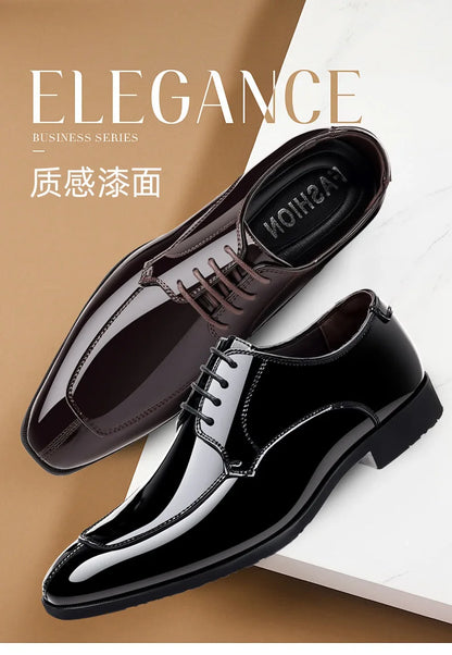 Business Men's Dress Shoes Patent Leather Trend Mens Party Shoe Soft Sole Casual Shoes Plus Size 38-48 Men Shoes High Quality