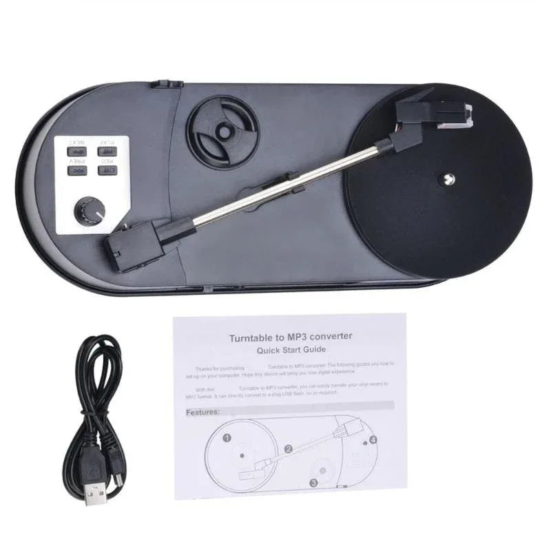 Mini Record Player Converts Recorder to MP3 with Speakers Turntable with USB MP3 Conversion Easy
