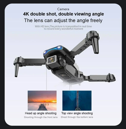 New E99Pro RC Drone 4K Professinal With 1080P Wide Angle HD Camera Foldable Helicopter WIFI FPV Height Hold Gift Toy ﻿