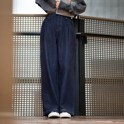Maden Women's Vintage Denim Jeans Spring and Fall High Waist Loose Straight Pants Female Cotton Baggy Jeans Streetwear Trousers