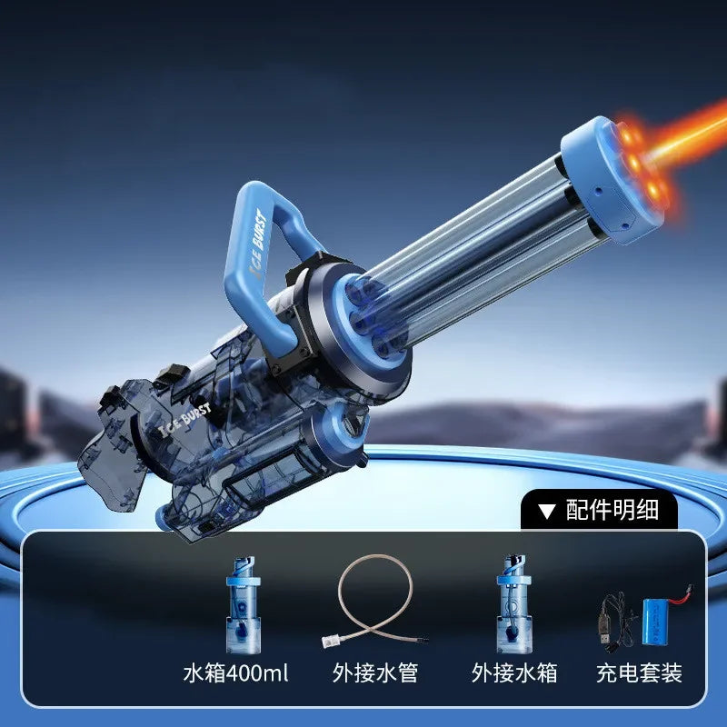 Large Backpack 3L Electric Water Gun Gatling Cool Lighting Toys,2024 New Summer Outdoor Shooting Super Water Gun Toy Gifts