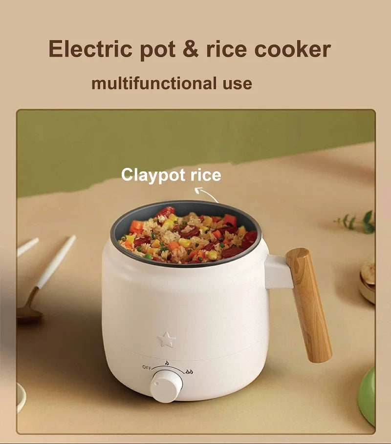 1.2L Electric Cooker Student Dormitory Low Power Noodle Cooker Multifunction Pot Portable Travel Mini Electric Hot Pot 200W