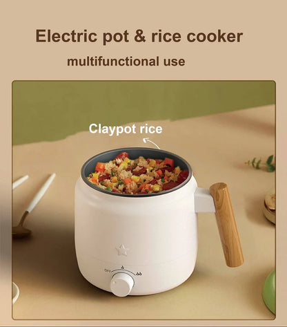 1.2L Electric Cooker Student Dormitory Low Power Noodle Cooker Multifunction Pot Portable Travel Mini Electric Hot Pot 200W
