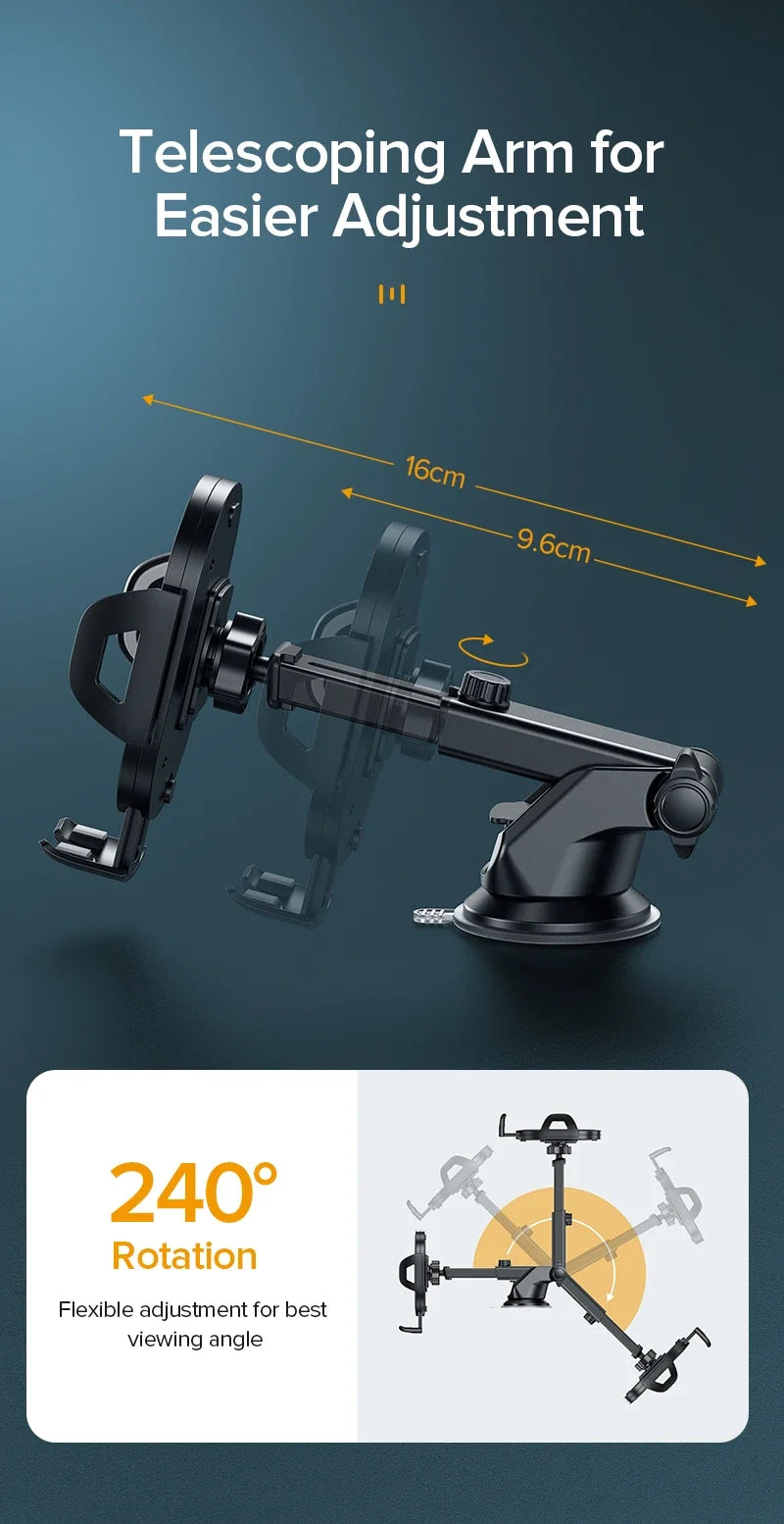AUFU Sucker Car Phone Holder Smartphone Mount Stand GPS Telefon Mobile Cell Support For iPhone 15 14 13 Pro Max Xiaomi Samsung