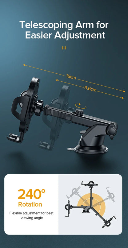 AUFU Sucker Car Phone Holder Smartphone Mount Stand GPS Telefon Mobile Cell Support For iPhone 15 14 13 Pro Max Xiaomi Samsung